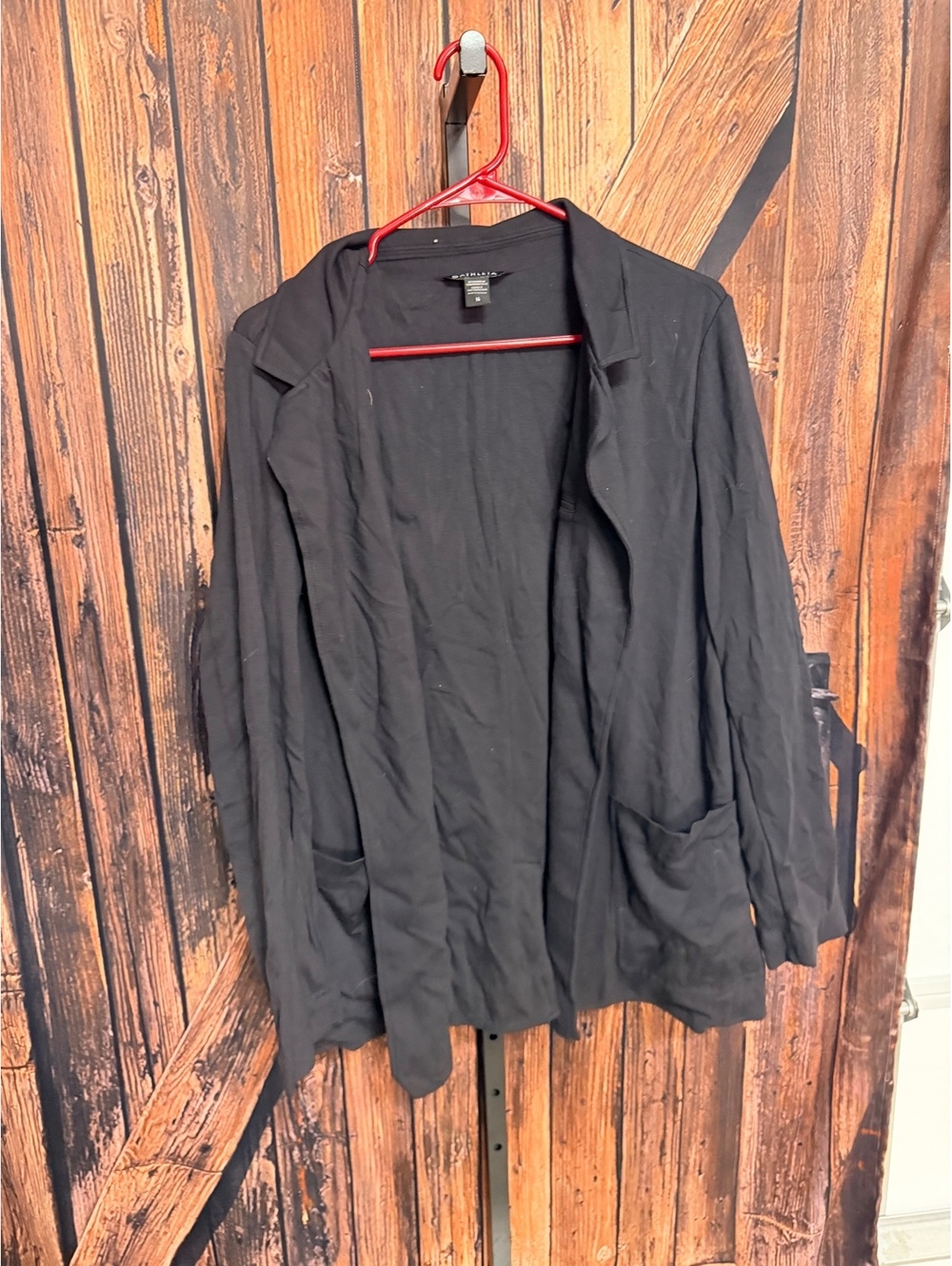 Athleta Women's Black Open Front Blazer Jacket Size 16